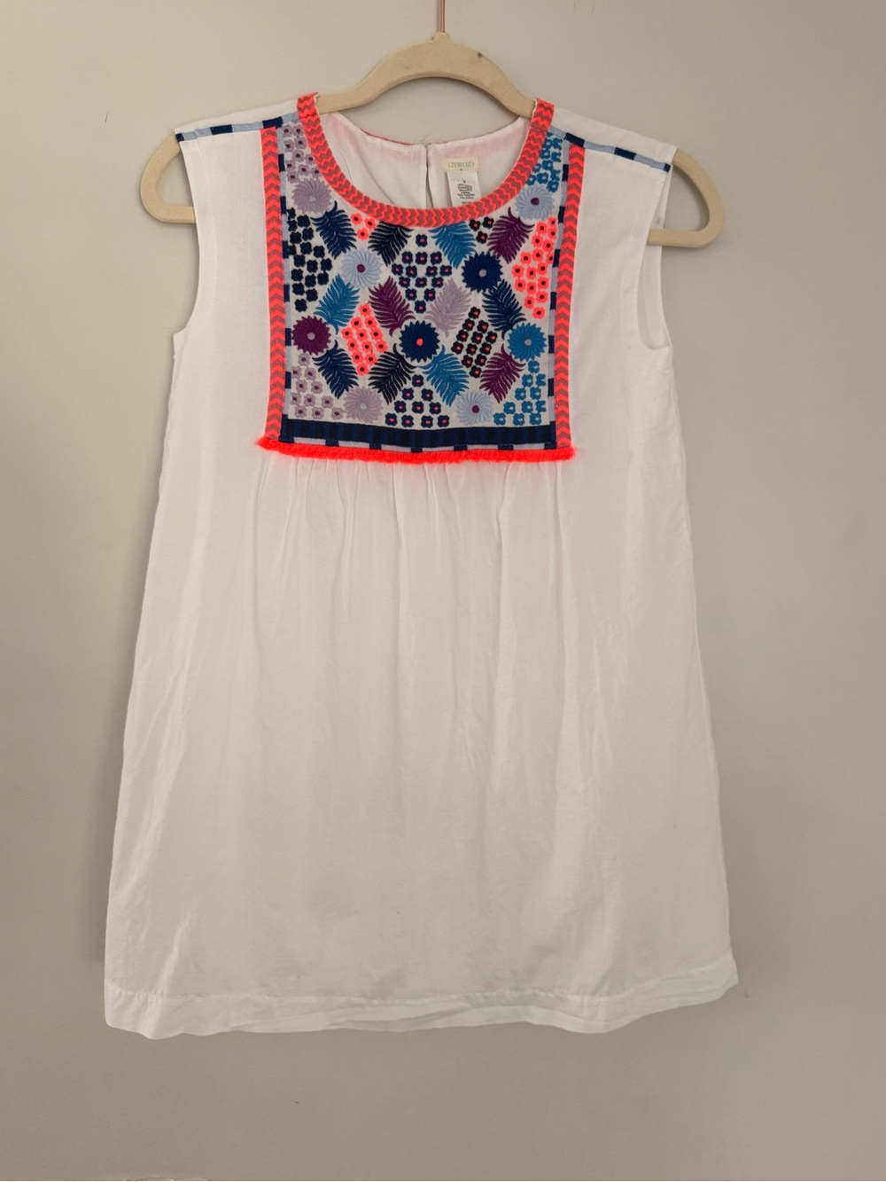 Crewcuts Girls Embroidered Yoke Dress 100% Cotton Size 10